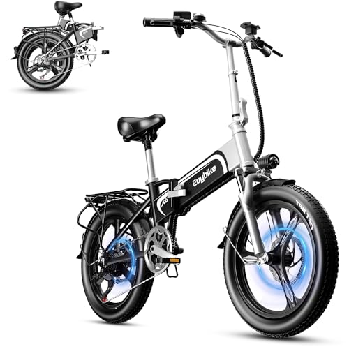 Folding Electric Bike for Adults, 750W Motor(1000W Peak),30MPH, 60Mile,48V 12.8AH/15AH/20AH Battery,20" Fat Tire Foldable Electric Bicycle,Commuter Beach Snow E-Bikes,7-Speed…