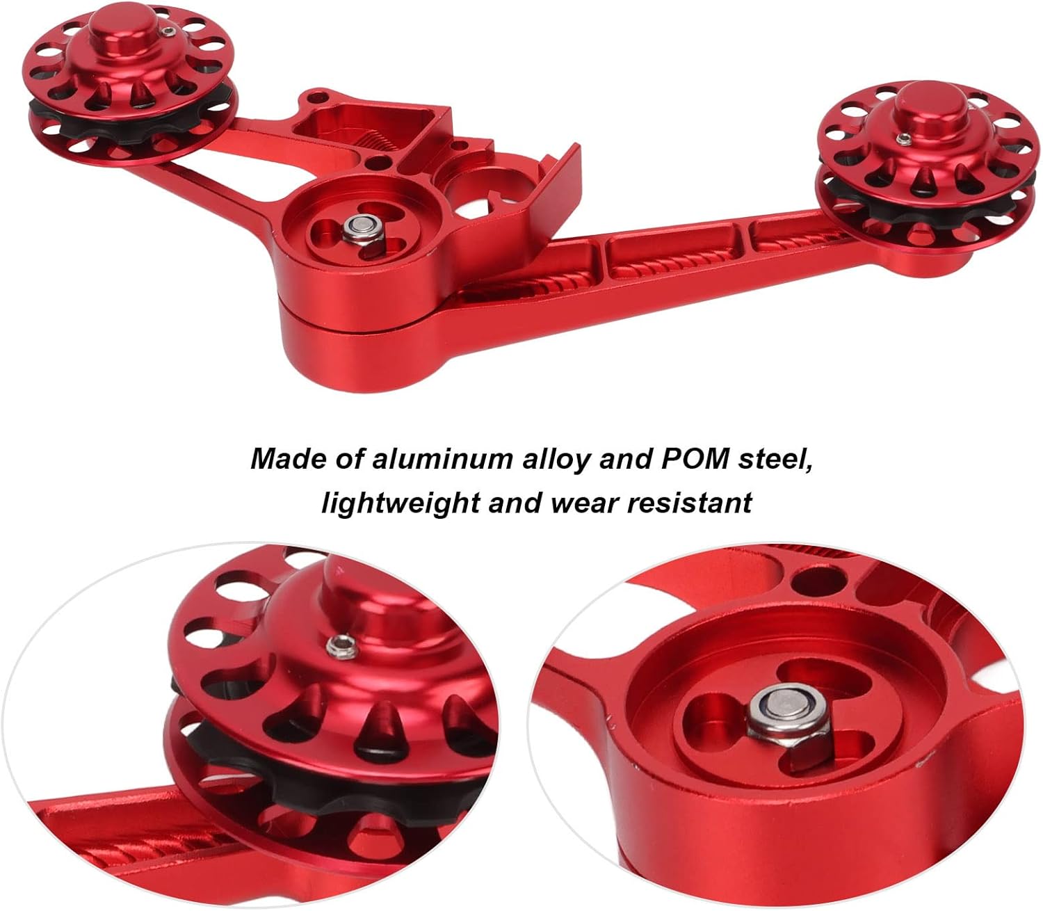 VGEBY Bike Chain Guide Tensioner, 10T Bike Single Speed Aluminum Chain Tensioner Wear-Resistant Rear Derailleur Chain Tensioner(red)