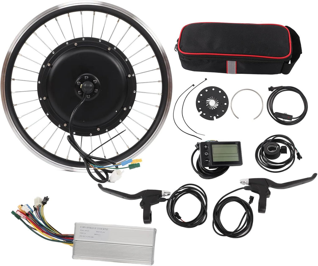 VBESTLIFE Rear Wheel E-Bike Conversion Kit, 20 Inch Electric Bicycle 48V 1500W Rear Drive Motor Wheel Kit with 35A Controller LCD S866 Meter for Electric Bike Modification DIY
