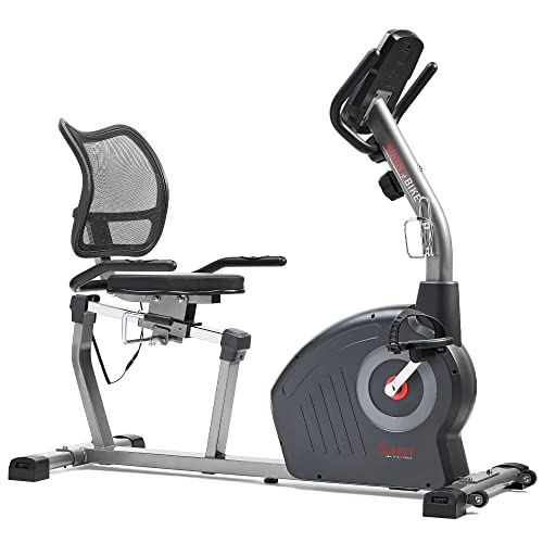 Sunny Health & Fitness Magnetic Recumbent Bike with Optional Exclusive SunnyFit® App Enhanced Bluetooth Connectivity