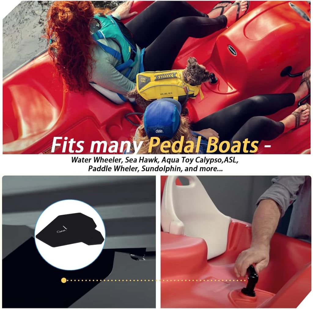 Water Paddle Boat Rudder Kit Compatible with Many 3 or 5 Seater Pedal Boats-Fits Aquatoy,Harbor Water Craft,Johnson Outdoors,ASL and More