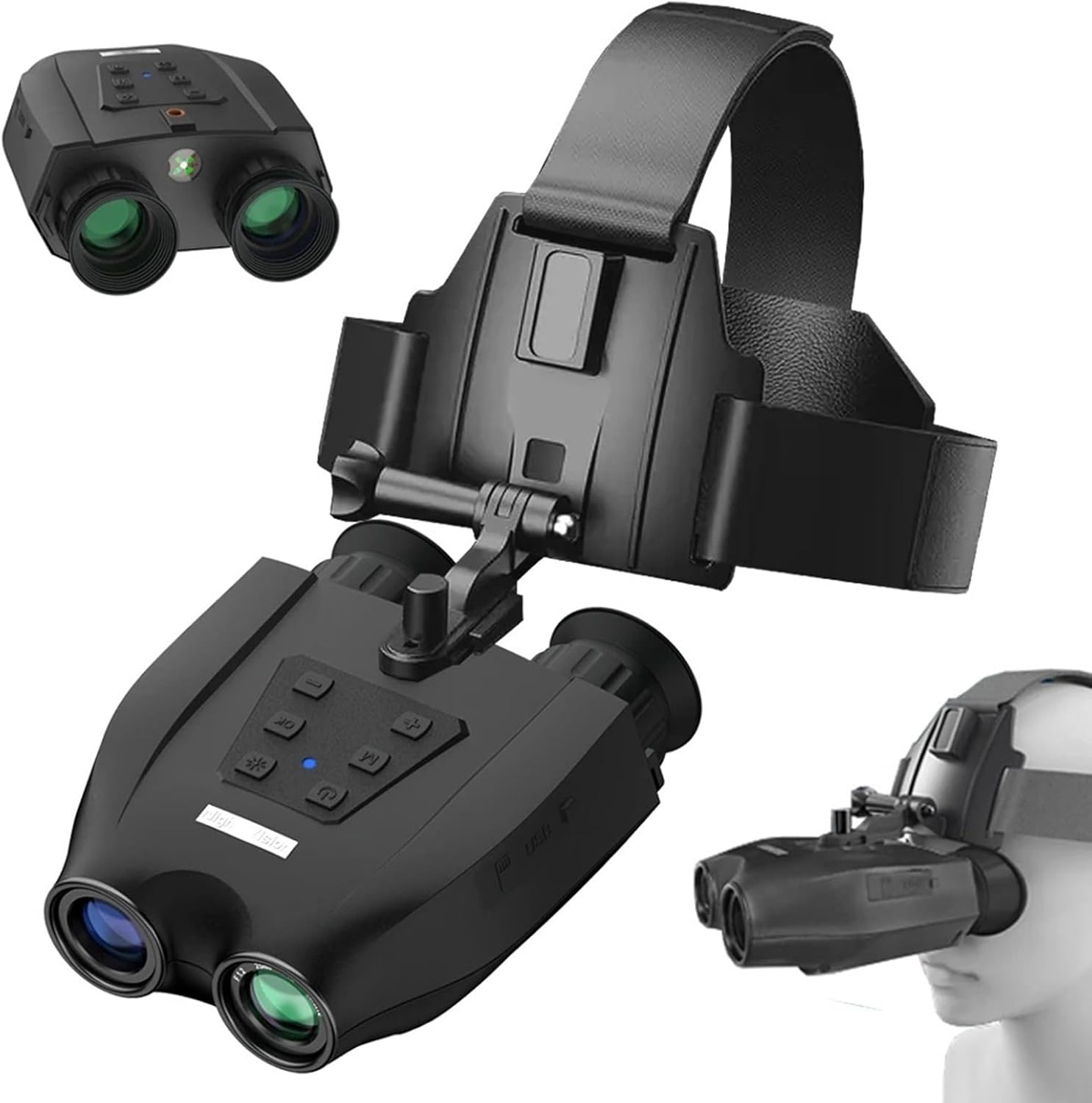 Night Vision Goggles Head Mounted, Night Vision Binoculars, Built in Dual 1.4inch Screen, 3D Vision Effect, 8X Digital Zoom, Digital Infrared Goggles for Helmet