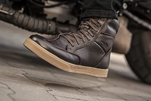 SHIMA Blake Motorcycle Shoes for men - Leather, Breathable, Reinforced Street Riding Shoes with Side Zipper