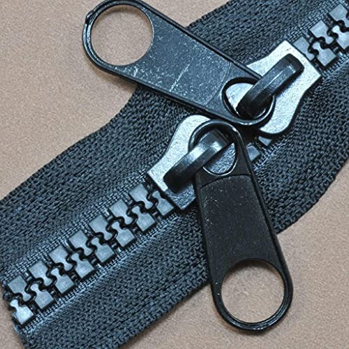 Nylon Coil Zipper,Replacement Sewing Zipper,10# Resin Zipper Double Zip Sliders, 100cm/200cm for Tent Bags Outdoor Travel Long Coat (Color : Black, Length : 100cm) (Color : Svart, Size : 100cm) (Colo
