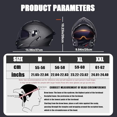 Bluetooth Modular Dual Visor Motorcycle Helmet FMVSS-218 DOT Approved Full Face Motocross Motorbike Helmet Adults Men Women Summer Lightweight Cool Helmet for Racing Mountain Go-Kart