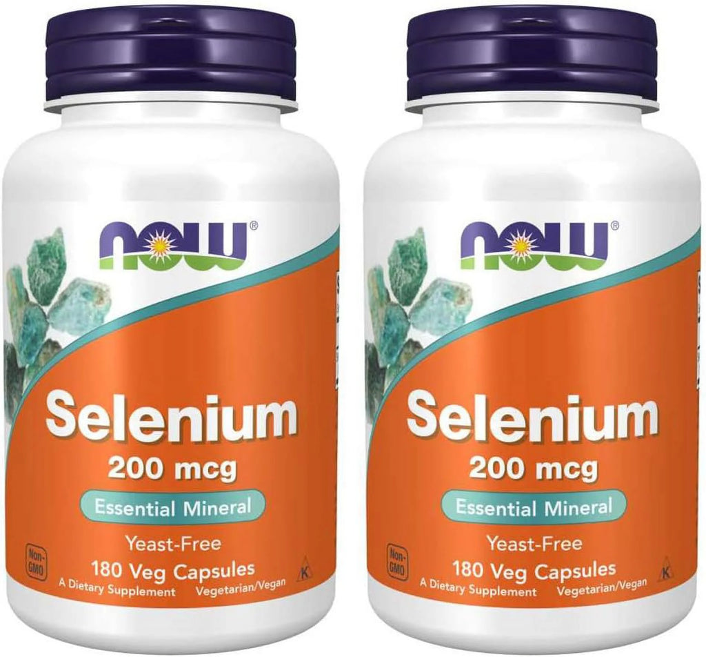 Now Foods Selenium 200 mcg VCaps, 180 Count (Pack of 2) Unflavored 180 Count (Pack of 2)