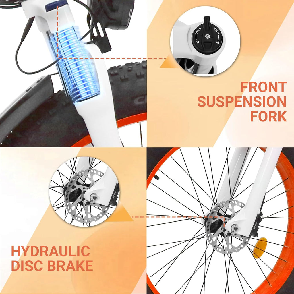 Da08 Electric Bike for Adults,1000W Brushless Motor,7-Speed with Removable 48V 15AH Battery,26" x 4.0 Fat Tire Electric Bike Up to 31MPH Off Road Beach Mountain Electric Bicycle.