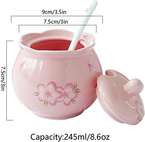 Ceramic Tableware Milk pots Ceramic Cream and Sugar Pot Creamer Jug Sugar Jar Coffee Serving Set Cream Pitcher-Pink-Milk Jug & Sugar Bowl Jars (Color : Bianco, Size : Milk Jug)