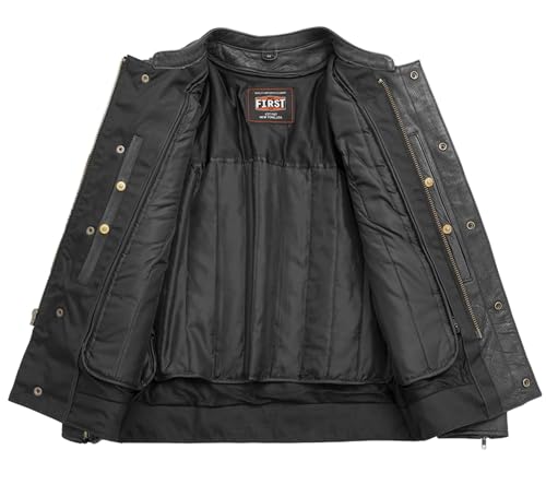 First Mfg Co - Raider - Men's Motorcycle Biker Riding Leather Jacket
