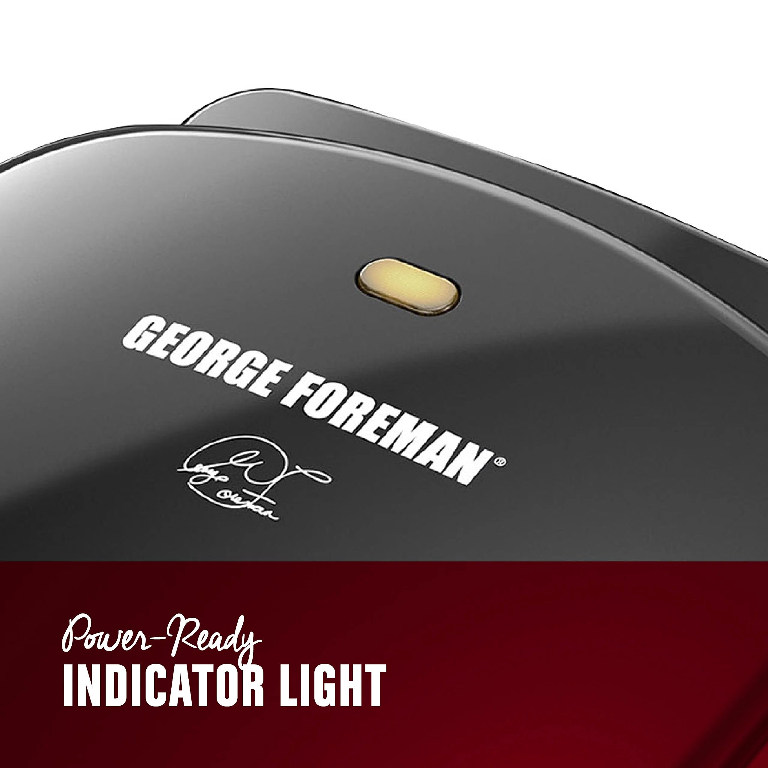 George Foreman GR10B 2-Serving Classic Plate Electric Indoor Grill and Panini Press, Black