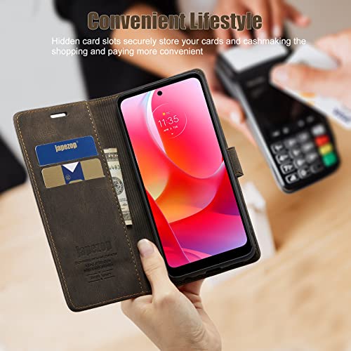 Moto G Power 2022 Wallet Case with [RFID Blocking] Card Holder Kickstand Magnetic,Leather Flip Case Wallet for Moto G Power 2022 6.5 inch-Blue