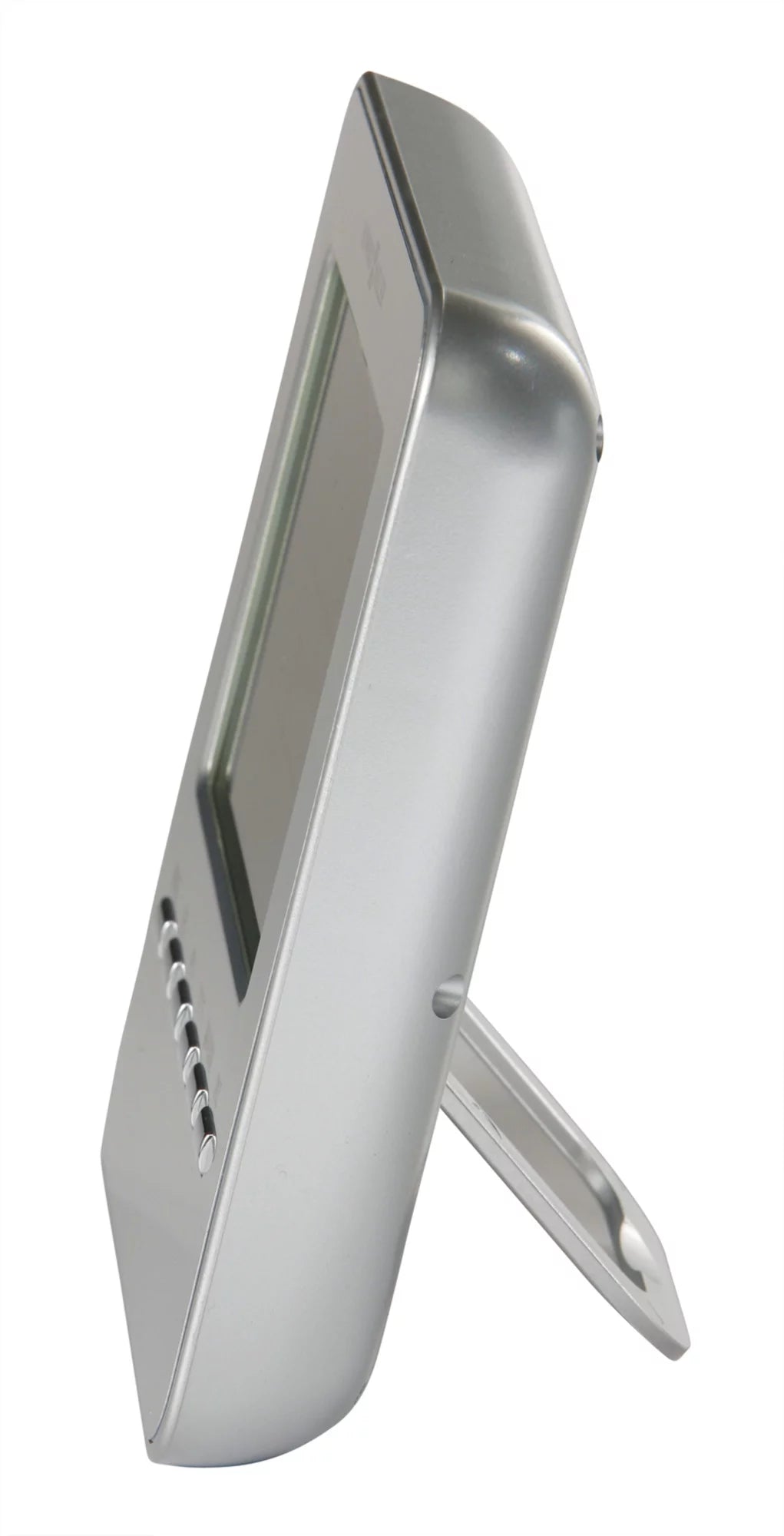 Howard Miller 645693 5" Weather View Aluminum Digital And Weather Table Top Cloc - Silver