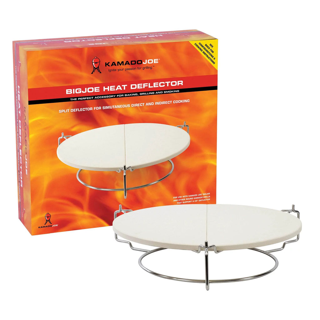Kamado Joe Classic Joe Half Moon Heat Deflector Plate Stone Cooking Rack, 2 Pack