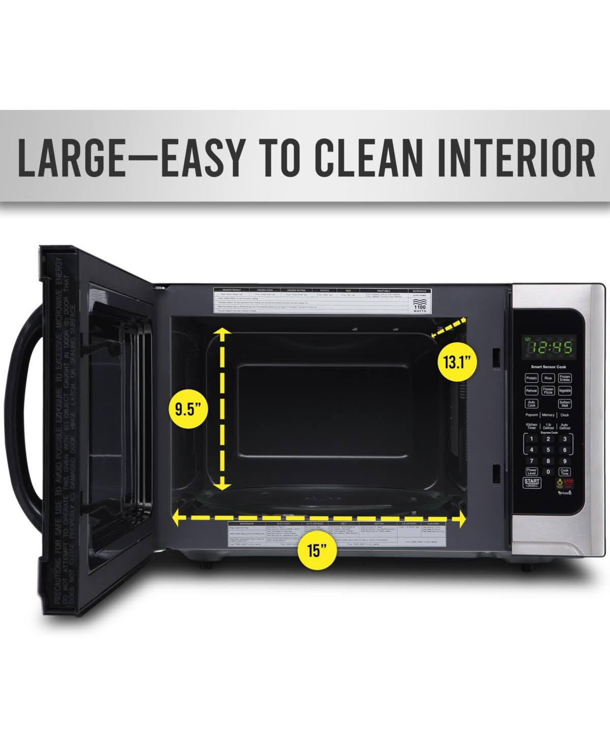 Farberware Professional 1.2 Cu. ft. 1100-Watt Microwave Oven with Sensor Cooking, Stainless Steel/Black, FMO12AHTBKE