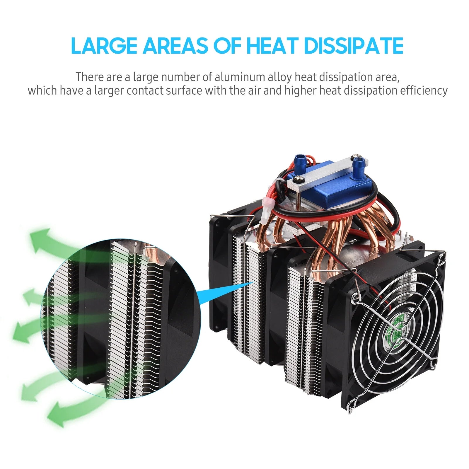 180W High Power Semiconductor Refrigeration Fish Tank Chiller 12V Refrigerator Cooling-water Machine Chiller Water Cooler Aquarium Chiller with 6pcs Heat Dissipation Copper Pipe for 40 Liters Aquarium