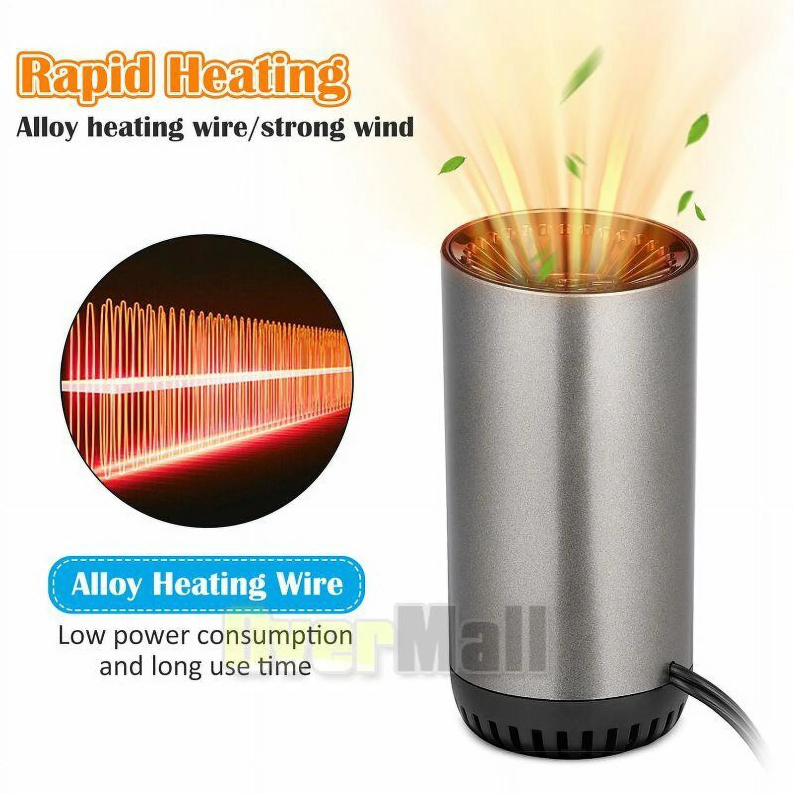 2-In-1 Portable Space Heater for Camping Tent Car Heater