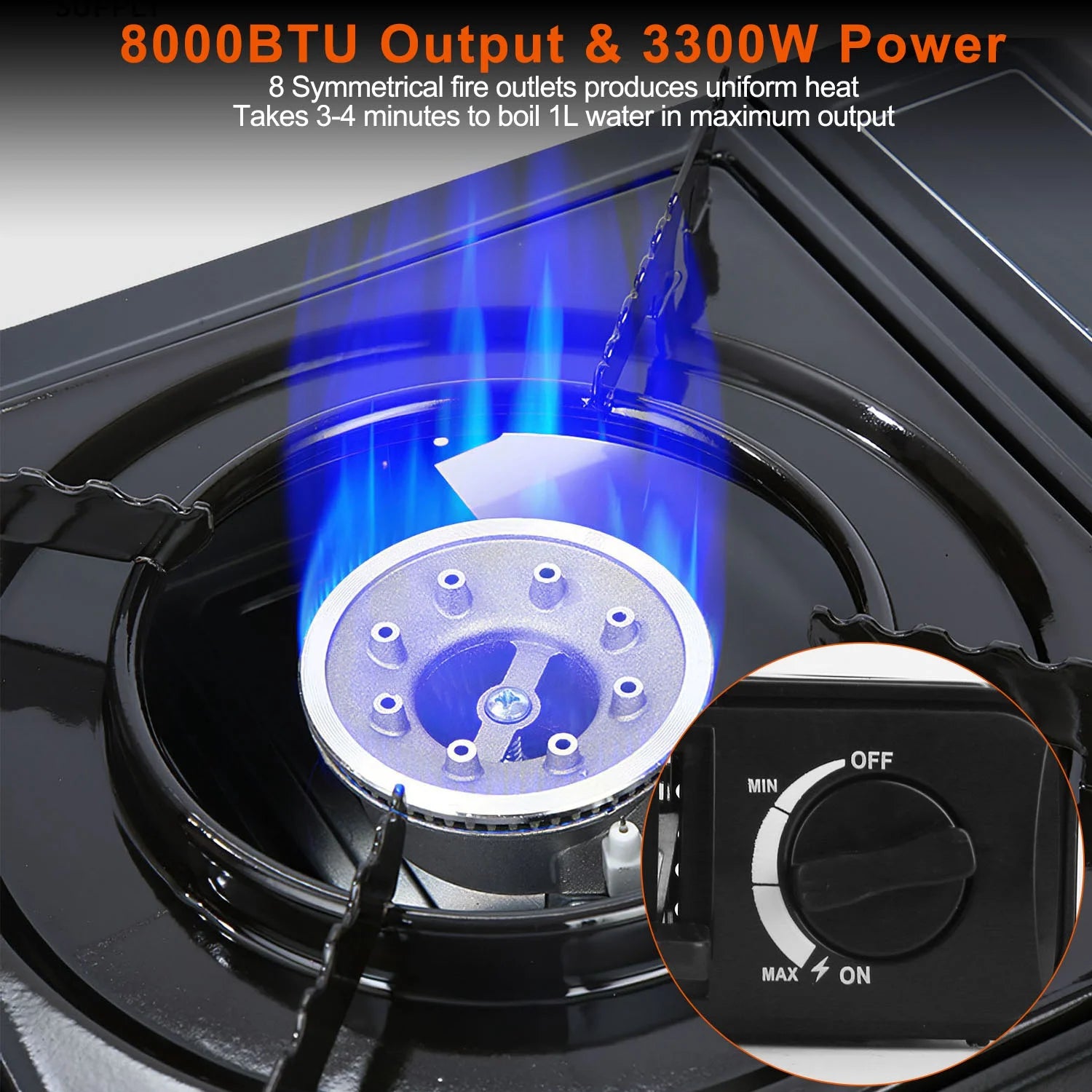 3300W Portable Butane Stove iMounTEK Butane Canister Dual Fuel Burner with Carry Case for Camping Hiking Picnic Fishing BBQ RV