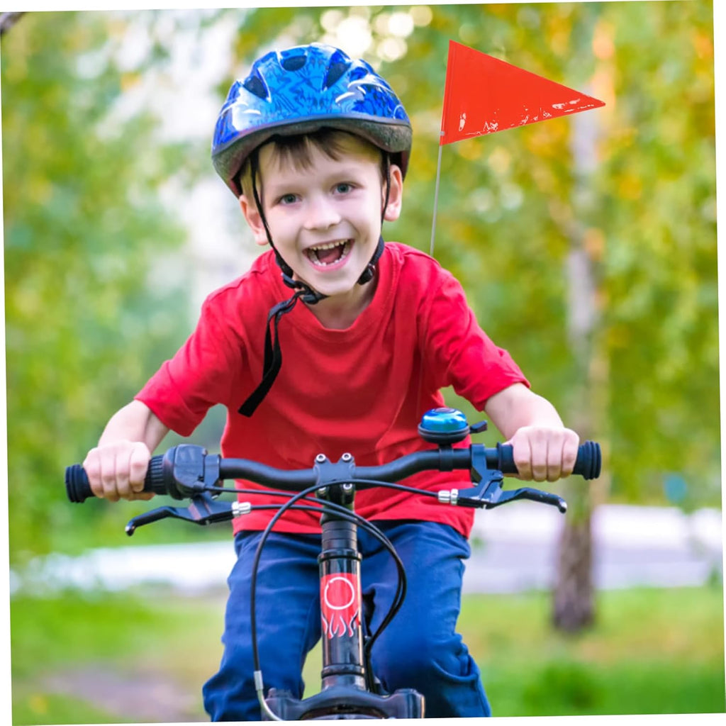 Bike Flags with Pole, Reflective Bike Safety Flag, Adjustable Height Bicycle Flag, High Visibility Go Kart Flags with Mounting Bracket Bike Flag