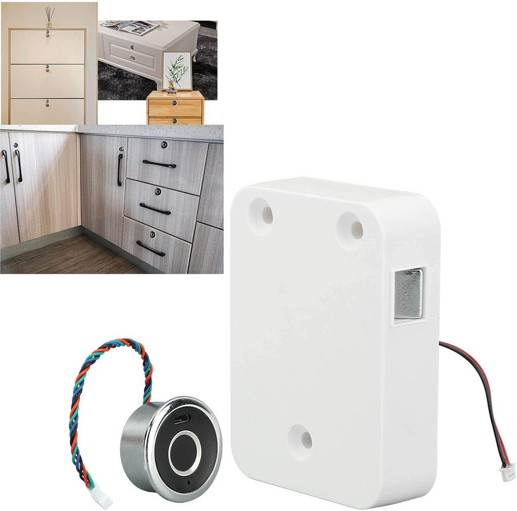 Smart Cabinet Lock, Drawer Wardrobe Lock, Fingerprint Cabinet Lock Child Safety Electric Smart Hidden File Cabinet Lock for Home, Slow Cookers