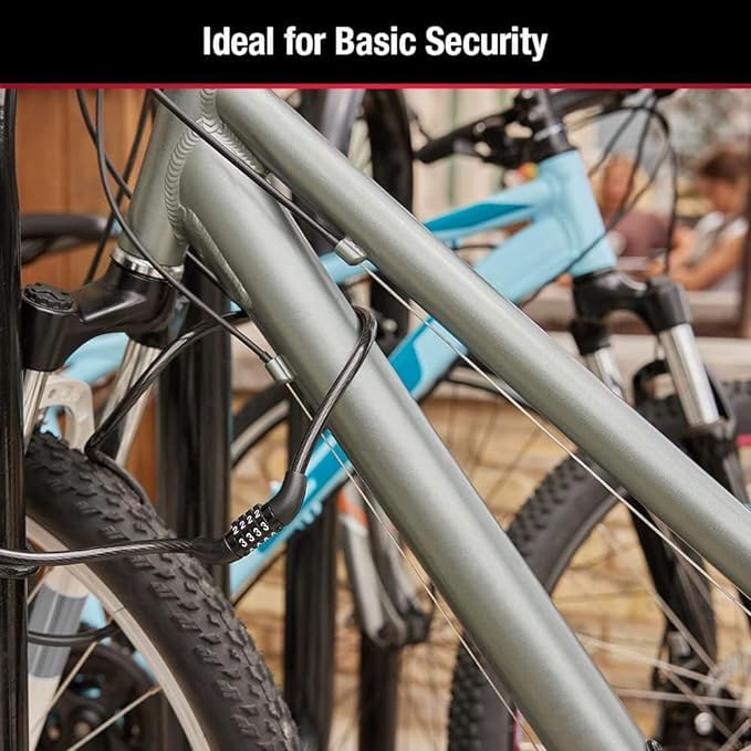 Bike Cable Resettable Combination Lock Duty Anti Theft Bicycle Cable Lock 5 Foot Coiled Cut Resistant Cable with 4 Digit Custom Combination for Bicycles Kayaks Boards Gates&Outdoor Gear (05 FT)
