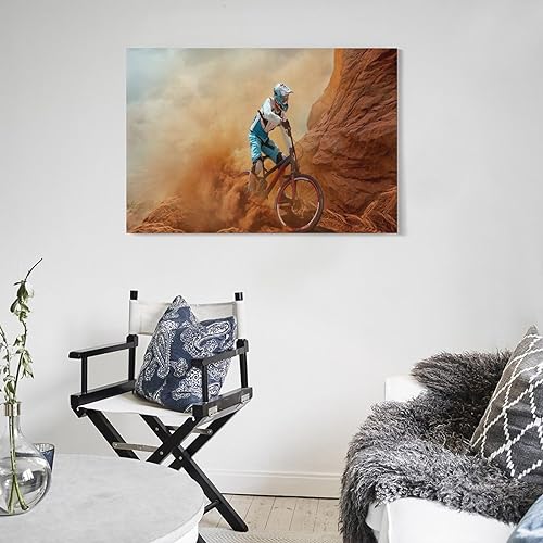 THAELY Bike Canvas Wall Art Bike Cyclocross Pictures Wall Decor Print Bike Cyclocross Posters Extreme Sport Canvas Painting Posters And Prints Wall Art Pictures for Living Room Bedroom Decor