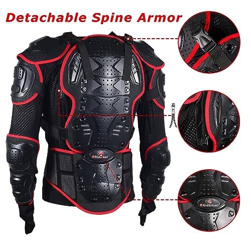 RIDBIKER Motorcycle Jacket Full Body Armor, Chest Protection Dirt Bike Gear for Men Motorcycle Gear Motorcycle Armor Motocross MTB Racing Off-Road