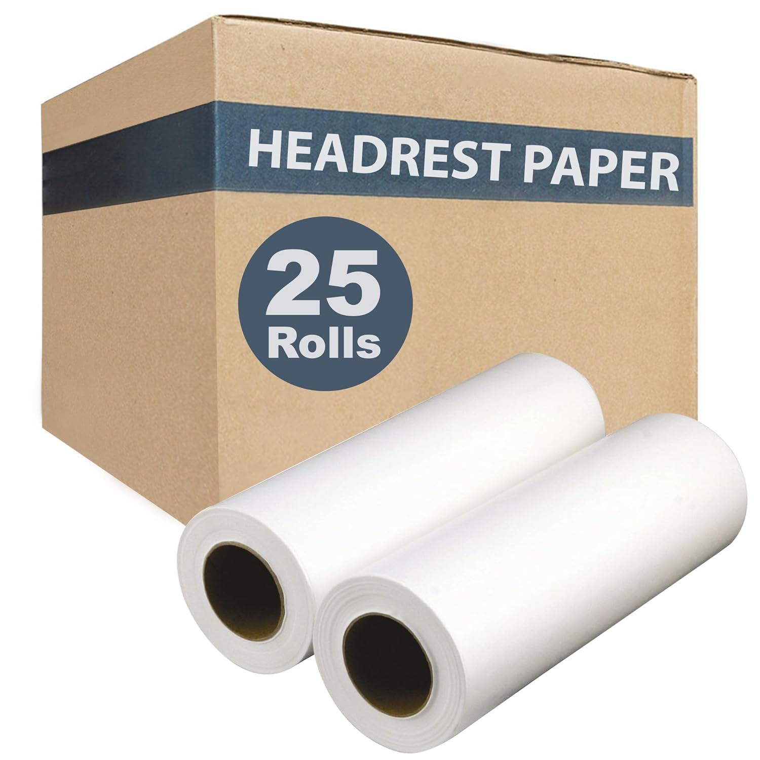 Headrest Paper Rolls, 25-Pack - 8.5" x 225' - Premium Smooth 16 Pound Paper - Disposable Face Cradle Surface Paper Spool for Medical, Exam and Chiropractic Tables
