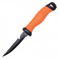 10.5" Gut Hook Filet Knife Orange Handle with Black Sheath