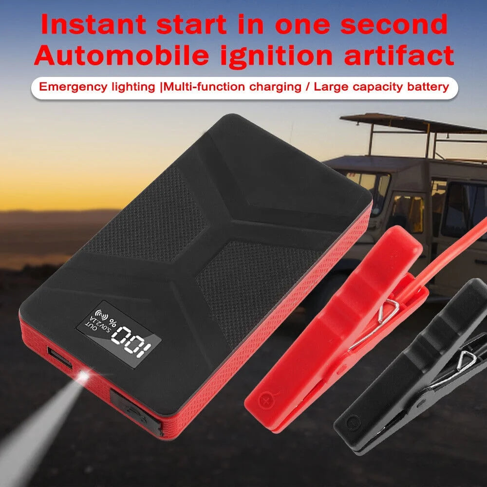Xhy Jump Starter 20000mAh Car Battery Pack Booster Jumper Box Portable Emergency Start Power Supply Auto Power Bank with Built-in LED Light Black