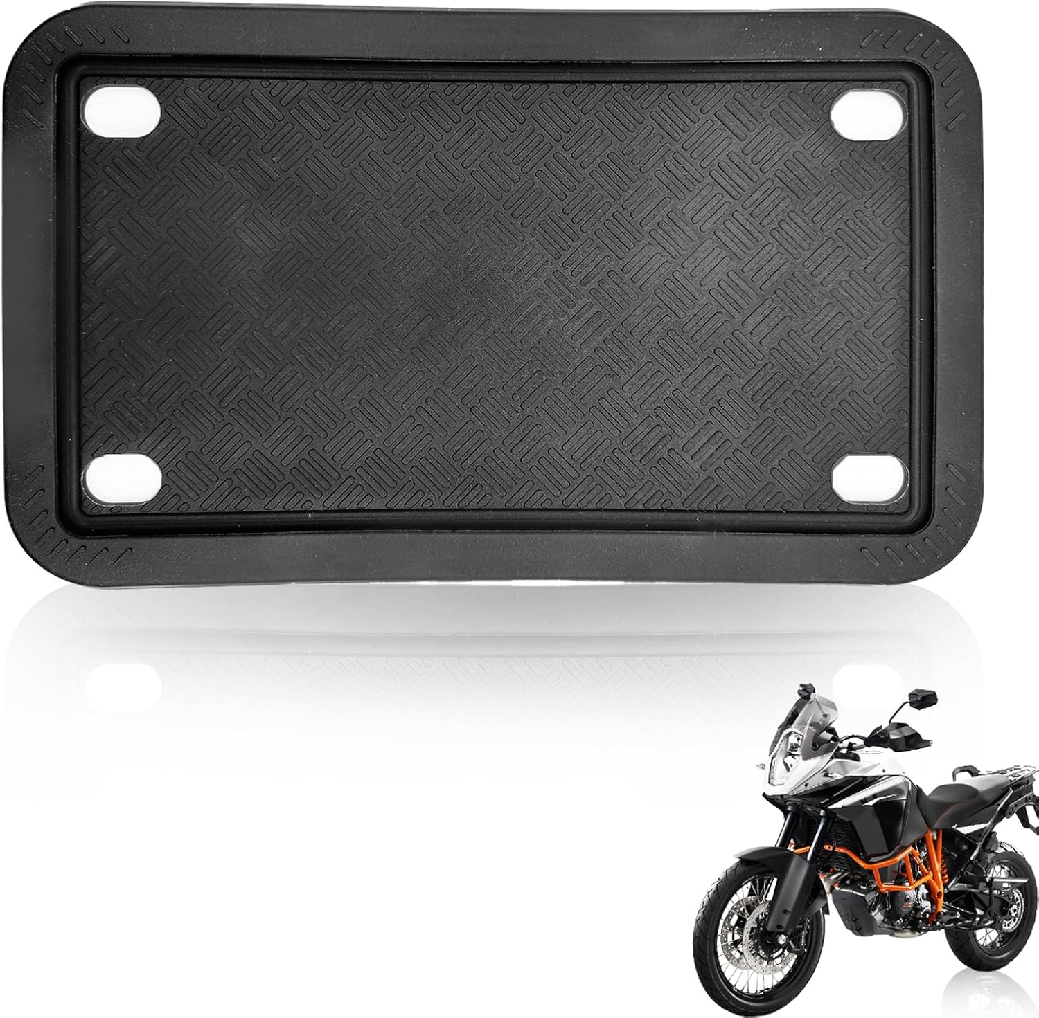 Motorcycle Silicone License Plate Frames, License Plate Cover 4x7 in, Rust Proof, Rattle Proof, Weather Proof License Plate Holder for Men Women