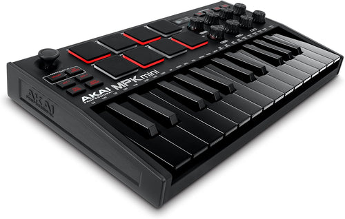 AKAI Professional MPK Mini MK3 - 25 Key USB MIDI Keyboard Controller With 8 Backlit Drum Pads, 8 Knobs and Music Production Software Included (White)
