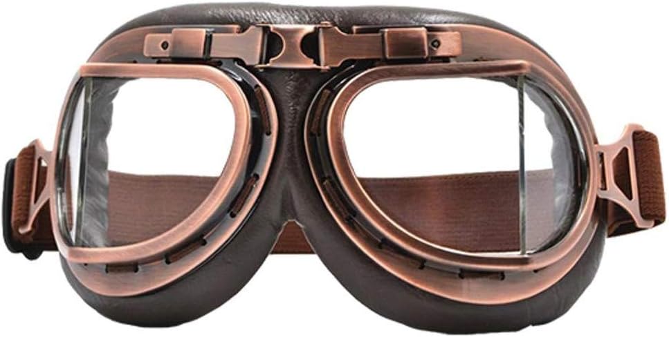 Vintage Goggles Aviator Brown Pilot Style Motorcycle Cruiser Scooter Goggle Bike Racer Cruiser Touring Half Helmet Goggles