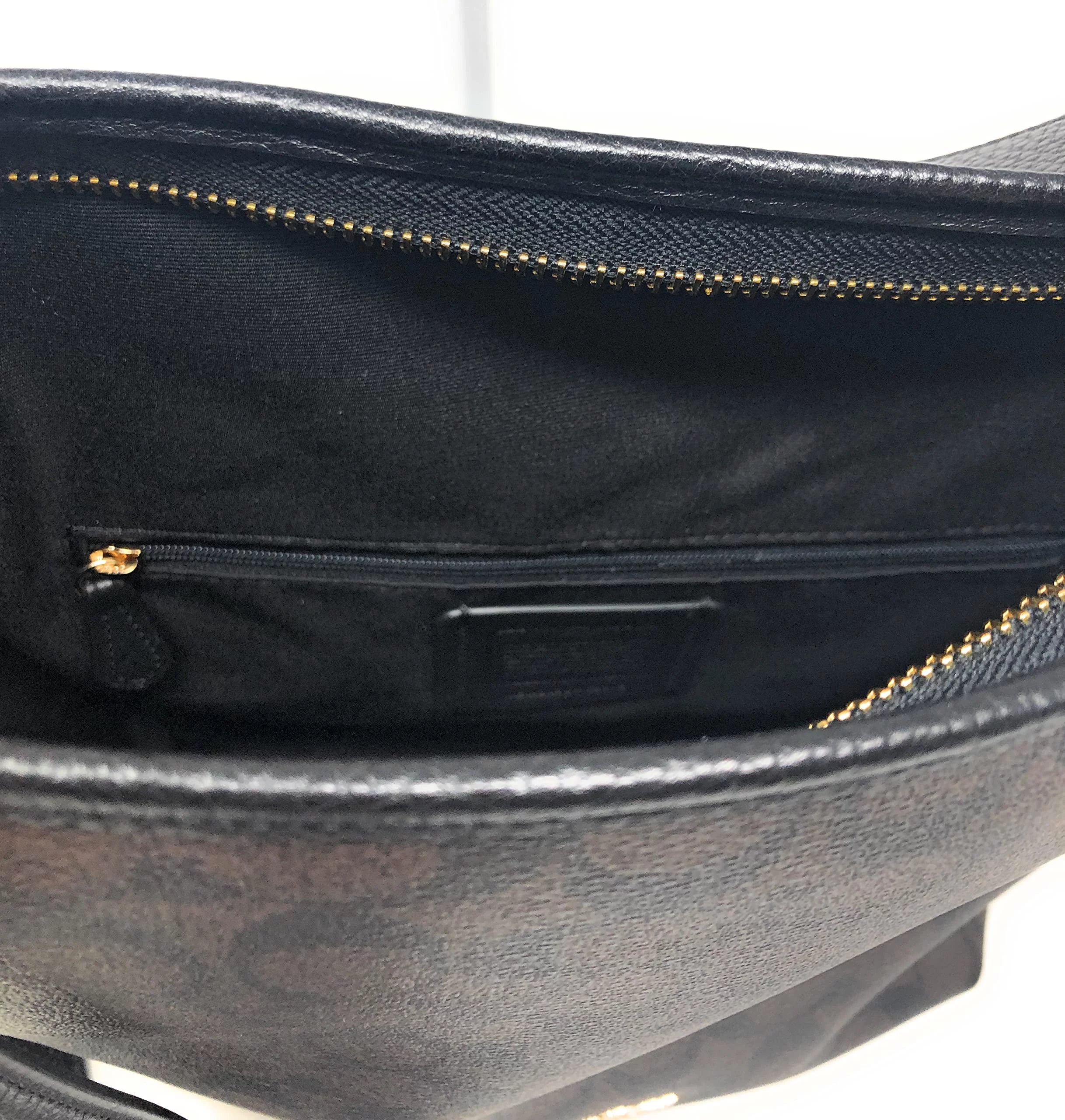 Coach (C2819) Val Signature Brown Black Leather Duffle Shoulder Crossbody Bag