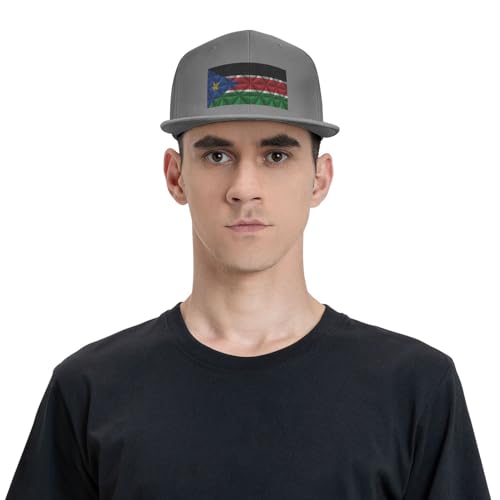 Flag of South Sudan with Polygon Effect Baseball Cap for Men Women Snapback Hat Adjustable Flat Bill Hats