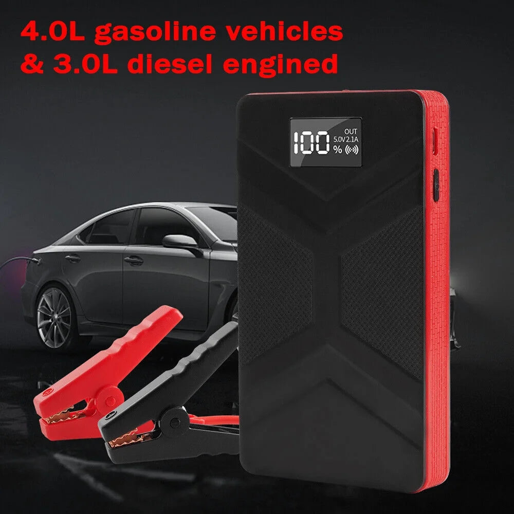Xhy Jump Starter 20000mAh Car Battery Pack Booster Jumper Box Portable Emergency Start Power Supply Auto Power Bank with Built-in LED Light Black