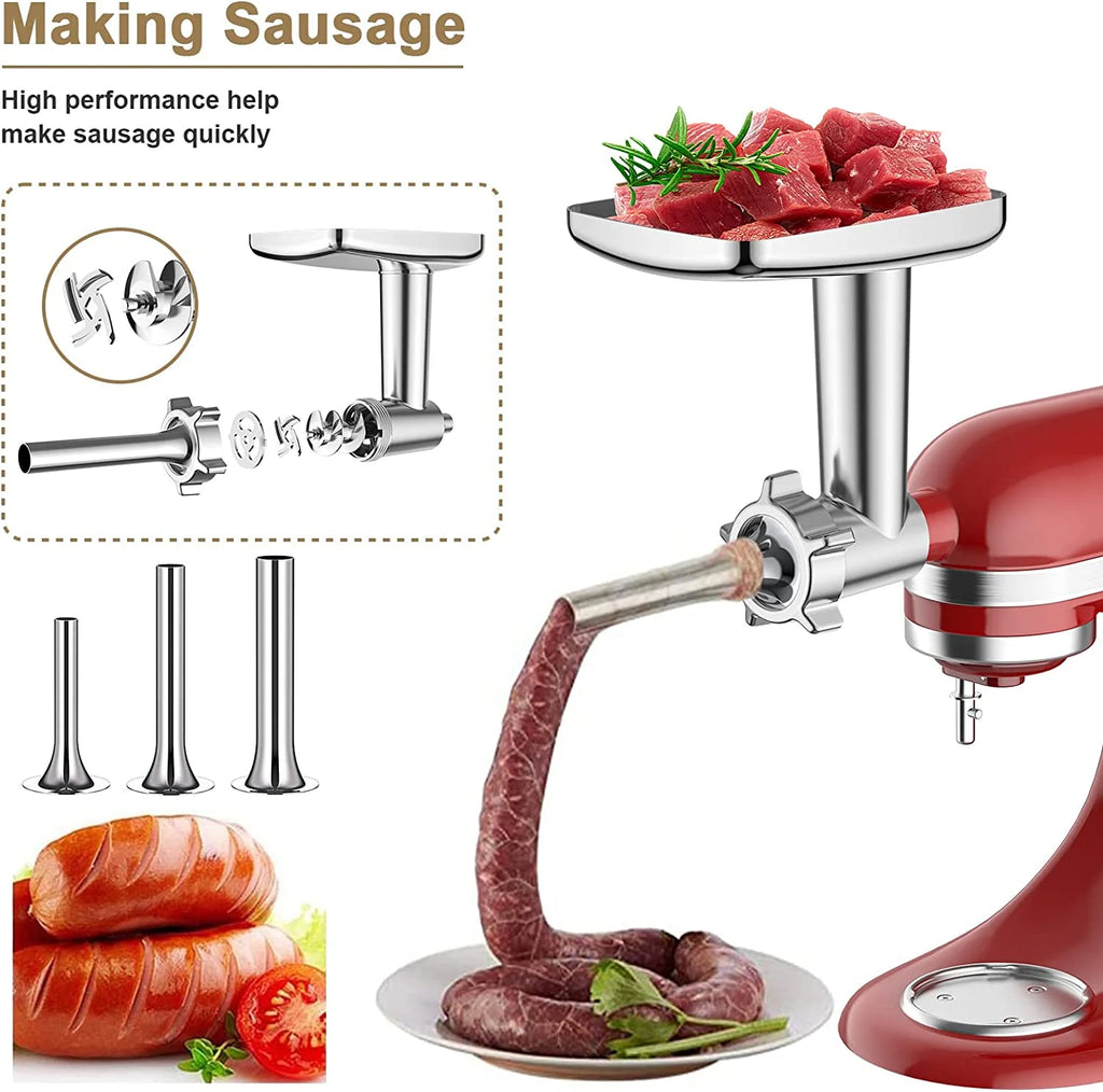 InnoMoon Meat Grinder & Slicer Shredder Attachments for KitchenAid Stand Mixers