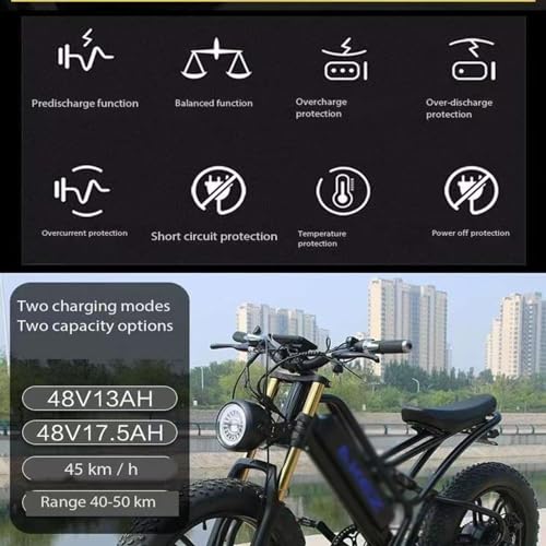 Electric Bicycle Fat Tire High Power Removeable Battery Ebike,Front/Rear Turn Signal,Rearview Mirror and 7 Gear Electric Bicycle