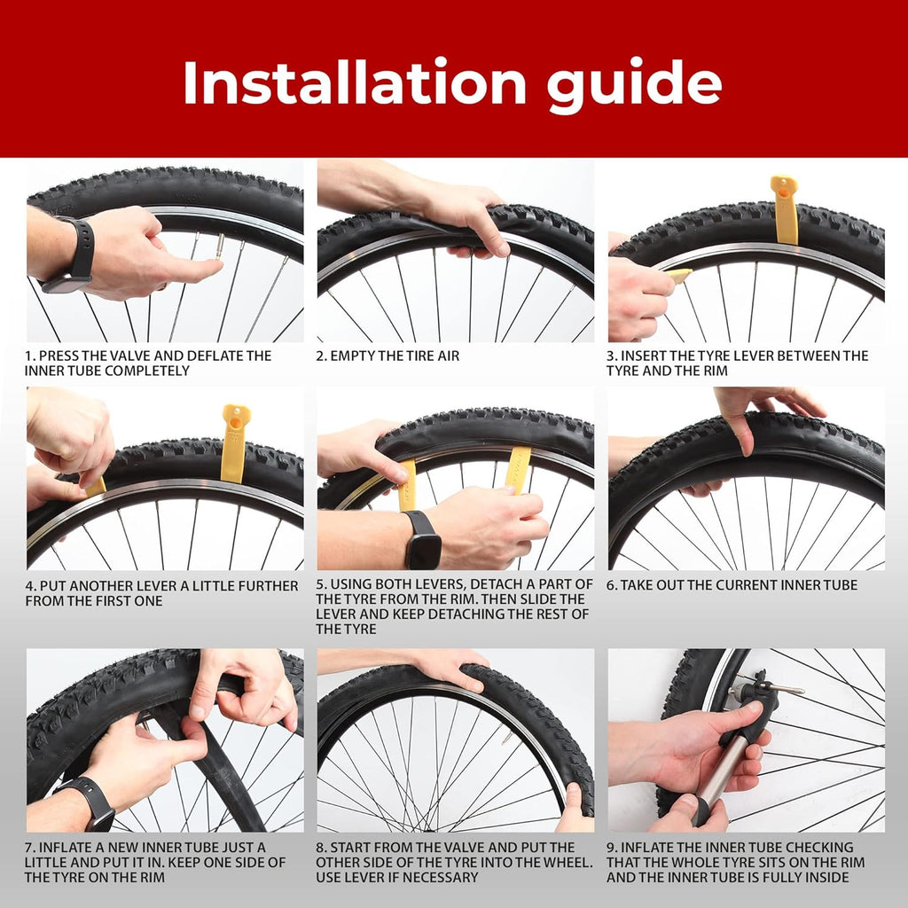 Fincci Bike Inner Tube 700x35c / 32c / 38c - Presta Valve Inner Tubes 48mm for Cycle Bicycle Bike Tire - Pack of 2