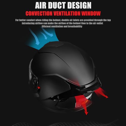 Full Face Bluetooth Motorcycle Helmet Modular Motocross Integrated Helmets DOT Approved Flip up Anti-Fog Dual Visors Sports Racing Helmet Built-in Speaker for Adults Men and Women