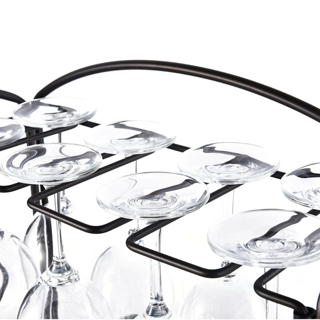 ZhdnBhnos 2-Tier 8 Bottles Stackable Wine Rack Countertop Glasses Storage Organizer Floor Standing Holder Display Shelf