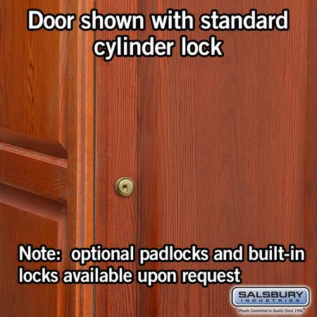 Salsbury Industries 12168MED 1 Wide Solid Oak Executive Wood Locker Double Tier - Medium Oak