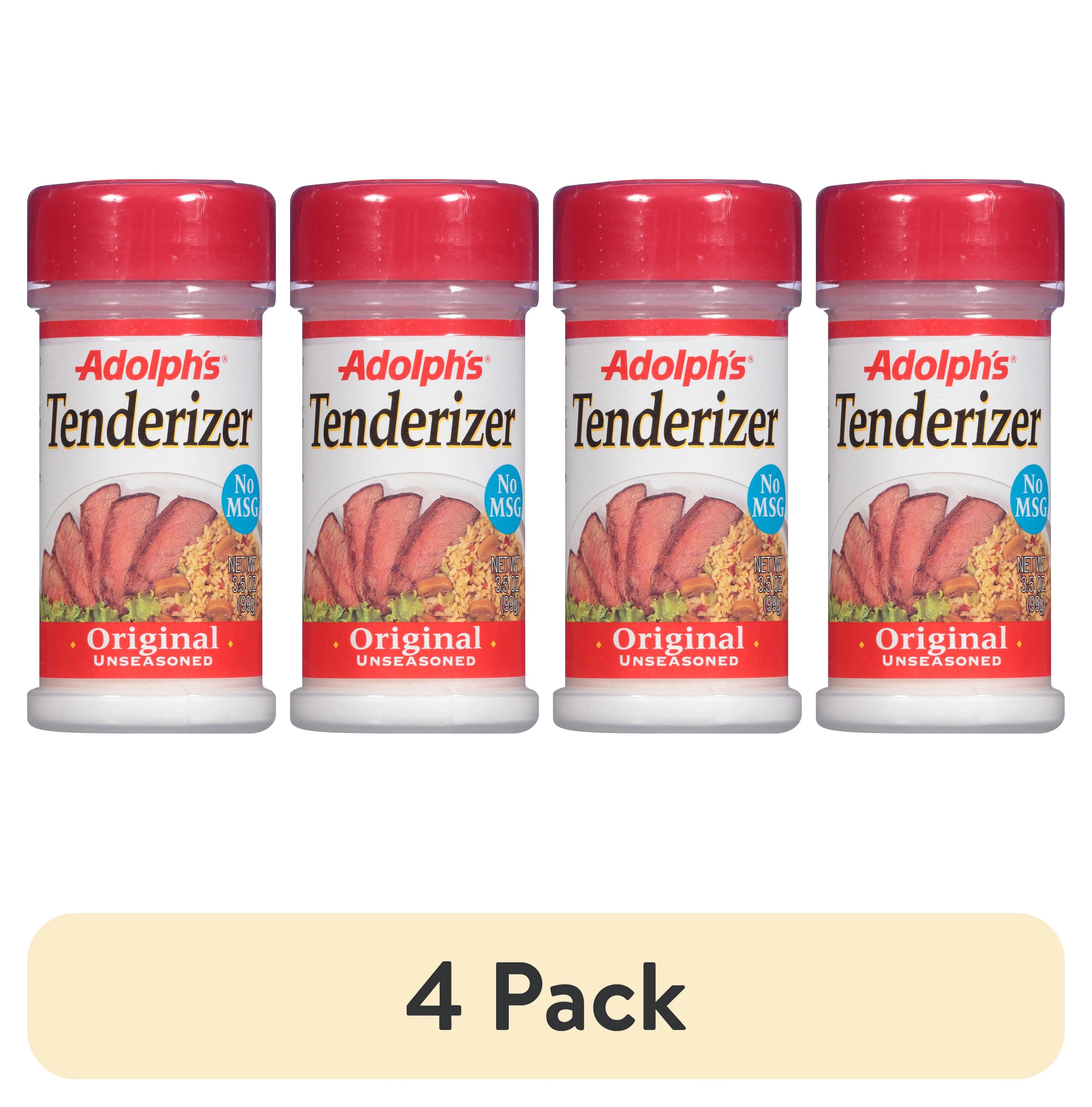 (4 pack) Adolph's Unseasoned Tenderizer, 3.5 oz Mixed Spices & Seasonings
