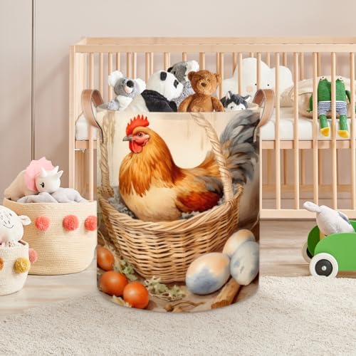Beach Scenery Coconut Trees Laundry Hamper with Leather Handles 68 Litres Capacity Large Laundry Basket Collapsible Storage Bin for Clothes Toys Toiletries