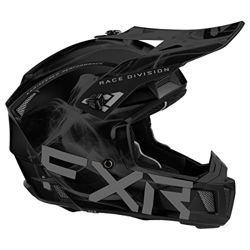 FXR Clutch Smoke Snowmobile Helmet Dual Density EPS Quick Release Black Ops - FMVSS 218