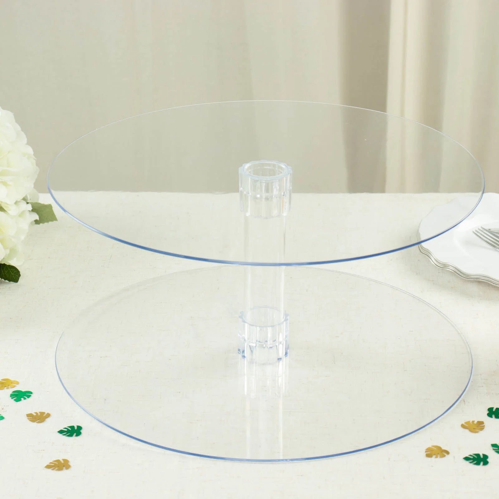 Efavormart 2 Tier 18 inch Acrylic Crystal Glass Clear Cupcake Dessert Decorating Stand For Birthday Xmas Party Wedding