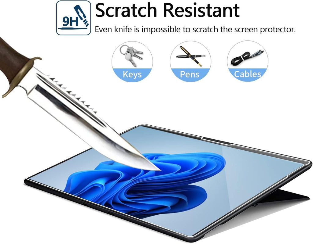 Megoo Tempered Glass Screen Protector for Microsoft Surface Pro 9 / Pro 11/10 2024/ Surface Pro 8/X 13 Inch, Easy Installation, Scratch Resistant, Friendly Touching Screen Protector, [2 pack]