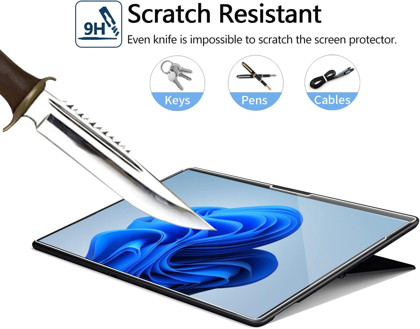 Megoo Tempered Glass Screen Protector for Microsoft Surface Pro 9 / Pro 11/10 2024/ Surface Pro 8/X 13 Inch, Easy Installation, Scratch Resistant, Friendly Touching Screen Protector, [2 pack]