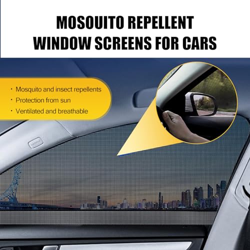 Irinidig 4 PCS Car Side Window Sunshade Net Combination Kit, Double-Layer Design Sunshade High-Density Elastic Mesh for Front Rear Window Glass, Modification Accessory, Suitable for Most SUVs