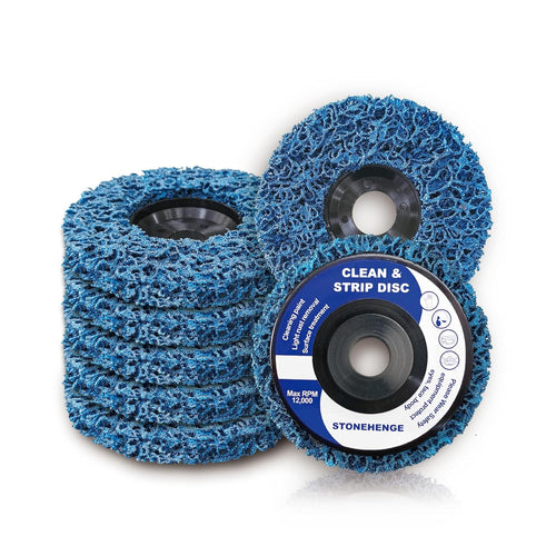 4"" x 5/8"" Strip Discs - Premium Paint Stripping and Rust Removal Wheels for Angle Grinders, Durable Abrasive Grinding Discs for Metal, Wood, and Fiberglass - 10 Pack, (Blue + Purple)