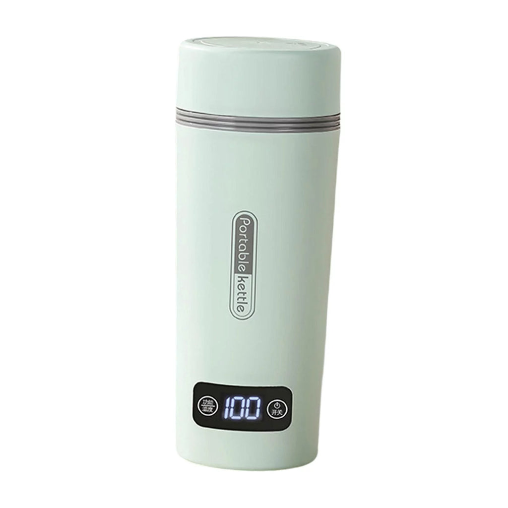 350ml Portable Kettle Electric Tea Kettle Insulated Smart Teapot Coffee Kettle Small Water Boiler for Parties Household Trips green